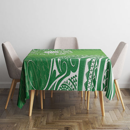 Polynesia Depression Support Tablecloth Sunflower Green Ribbons Polynesian Tattoo