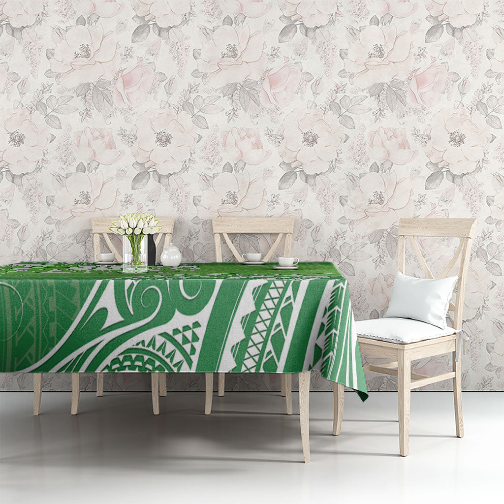 Polynesia Depression Support Tablecloth Sunflower Green Ribbons Polynesian Tattoo