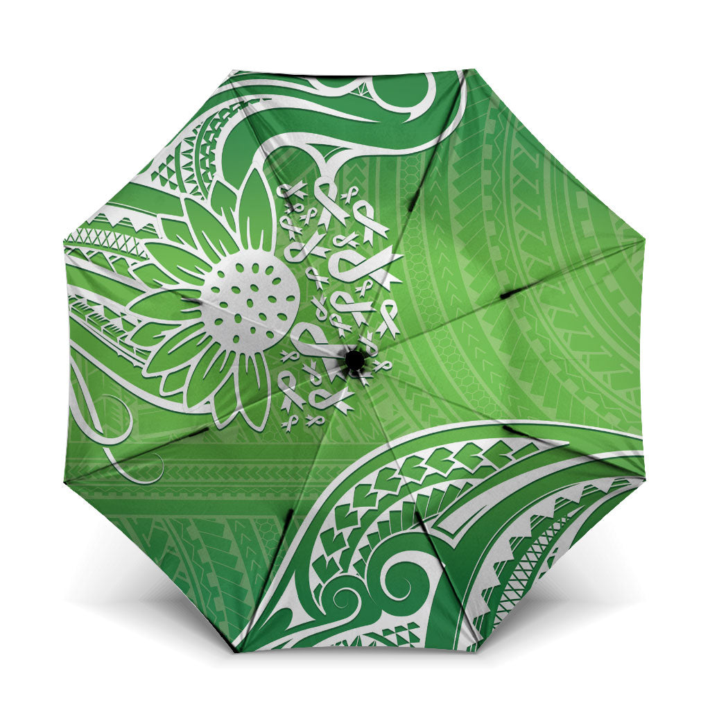 Polynesia Depression Support Umbrella Sunflower Green Ribbons Polynesian Tattoo