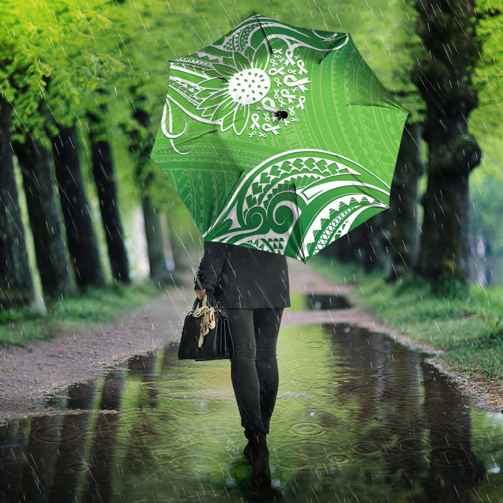 Polynesia Depression Support Umbrella Sunflower Green Ribbons Polynesian Tattoo