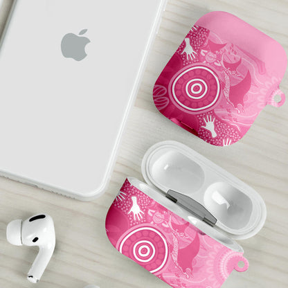 Australia Breast Cancer Support AirPods Case Pink Ribbon Manta Ray Aboriginal Art