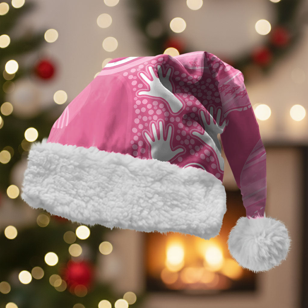 Australia Breast Cancer Support Christmas Santa Hat Pink Ribbon Manta Ray Aboriginal Art