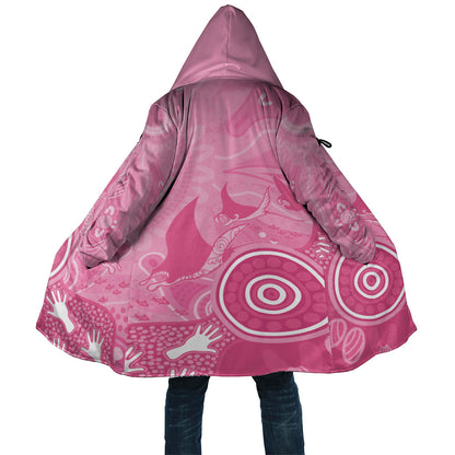 Australia Breast Cancer Support Cloak Pink Ribbon Manta Ray Aboriginal Art