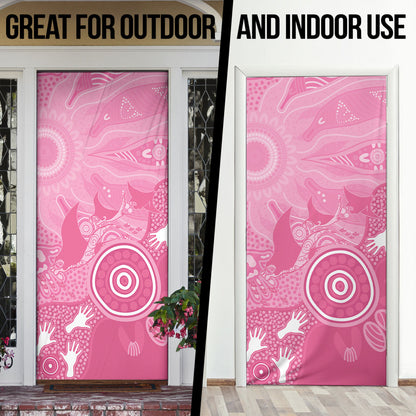 Australia Breast Cancer Support Door Cover Pink Ribbon Manta Ray Aboriginal Art