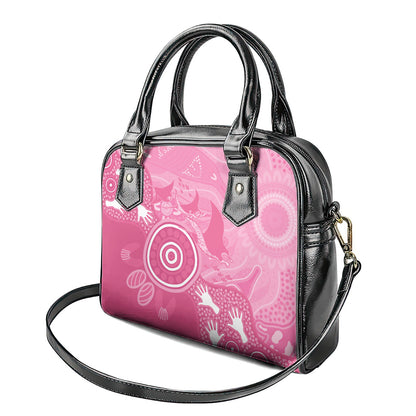 Australia Breast Cancer Support Shoulder Handbag Pink Ribbon Manta Ray Aboriginal Art