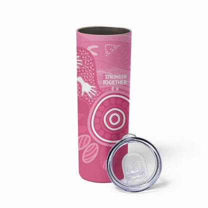 Australia Breast Cancer Support Skinny Tumbler Pink Ribbon Manta Ray Aboriginal Art