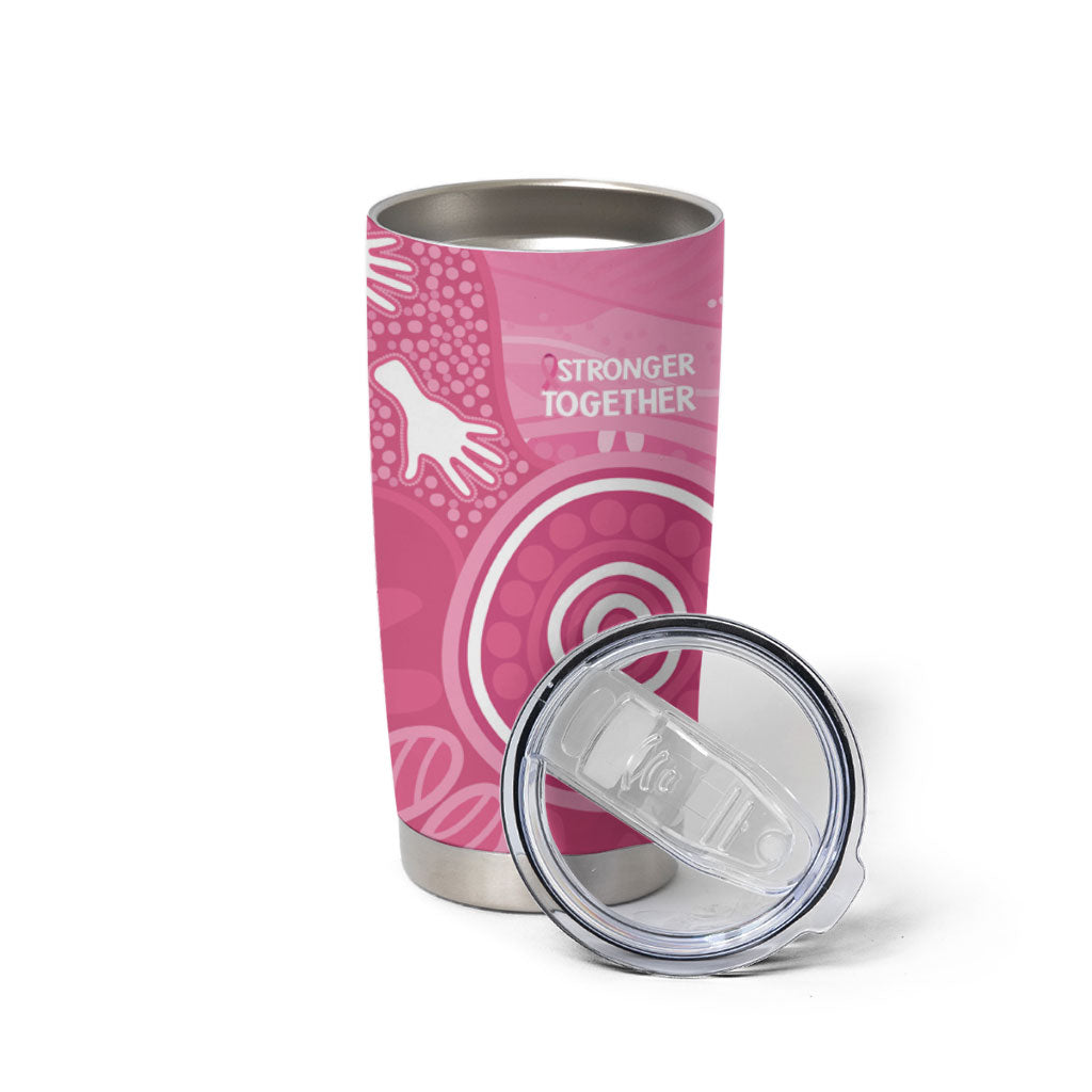 Australia Breast Cancer Support Tumbler Cup Pink Ribbon Manta Ray Aboriginal Art