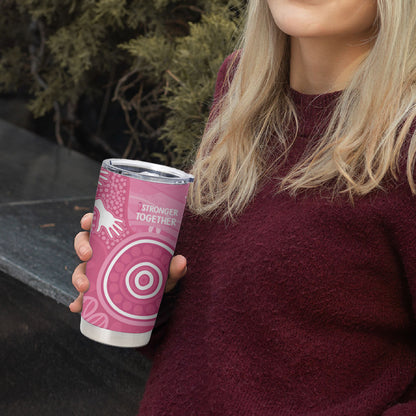 Australia Breast Cancer Support Tumbler Cup Pink Ribbon Manta Ray Aboriginal Art