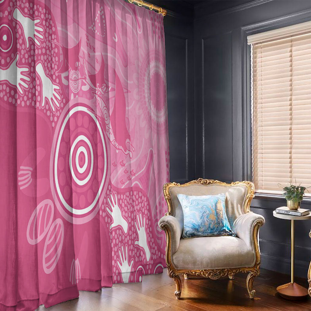 Australia Breast Cancer Support Window Curtain Pink Ribbon Manta Ray Aboriginal Art