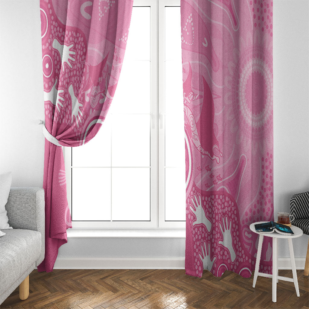 Australia Breast Cancer Support Window Curtain Pink Ribbon Manta Ray Aboriginal Art