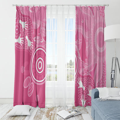 Australia Breast Cancer Support Window Curtain Pink Ribbon Manta Ray Aboriginal Art