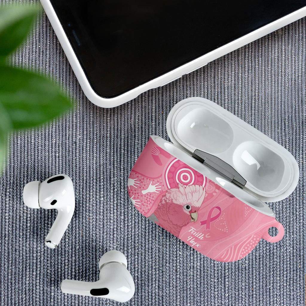 Australia Breast Cancer Support AirPods Case Galah Faith Hope Love Pink Month