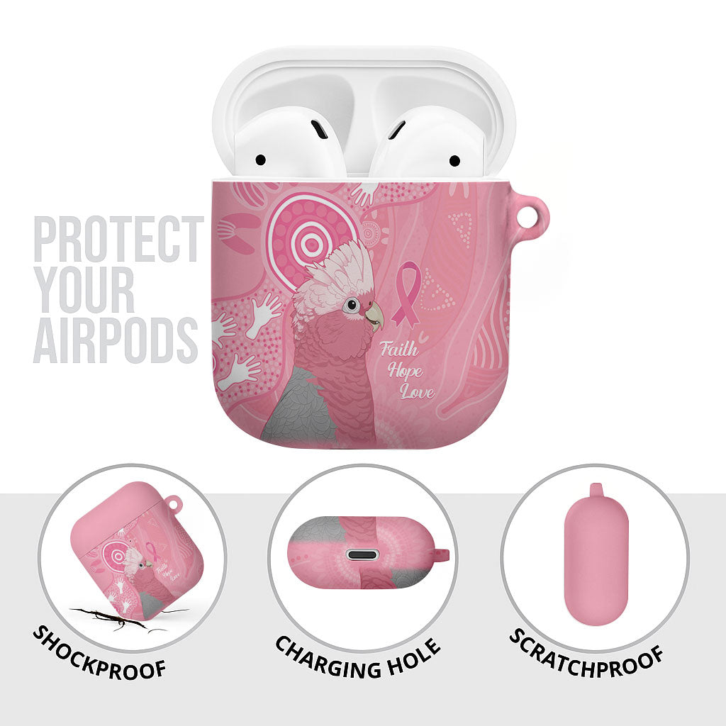 Australia Breast Cancer Support AirPods Case Galah Faith Hope Love Pink Month