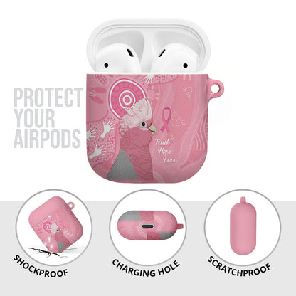 Australia Breast Cancer Support AirPods Case Galah Faith Hope Love Pink Month