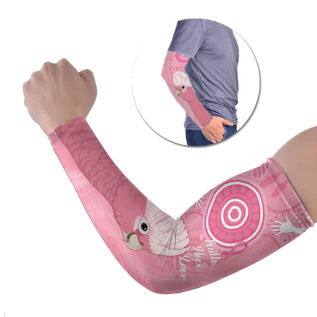 Australia Breast Cancer Support Arm Sleeves Galah Faith Hope Love Pink Month