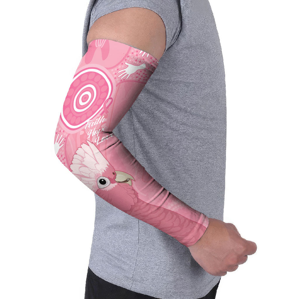 Australia Breast Cancer Support Arm Sleeves Galah Faith Hope Love Pink Month