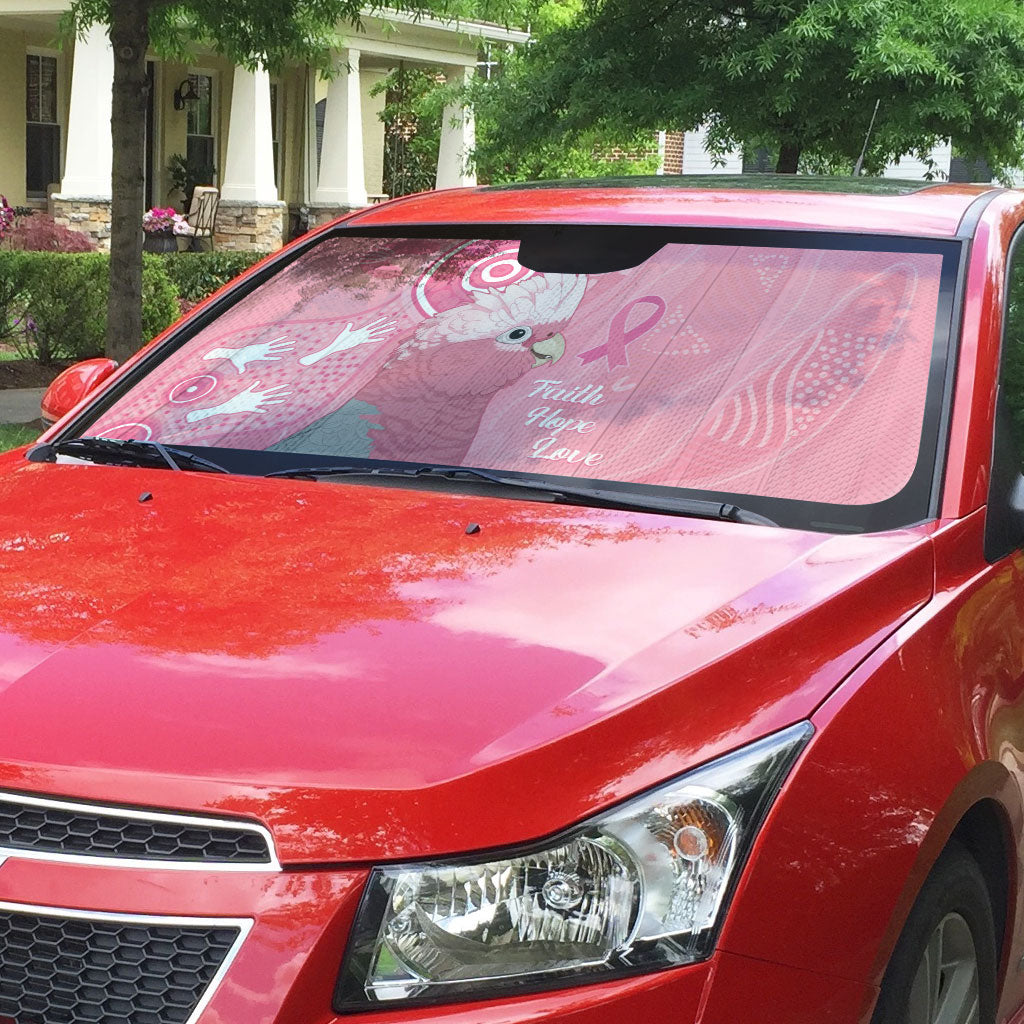 Australia Breast Cancer Support Auto Sun Shade Galah Faith Hope Love Pink Month