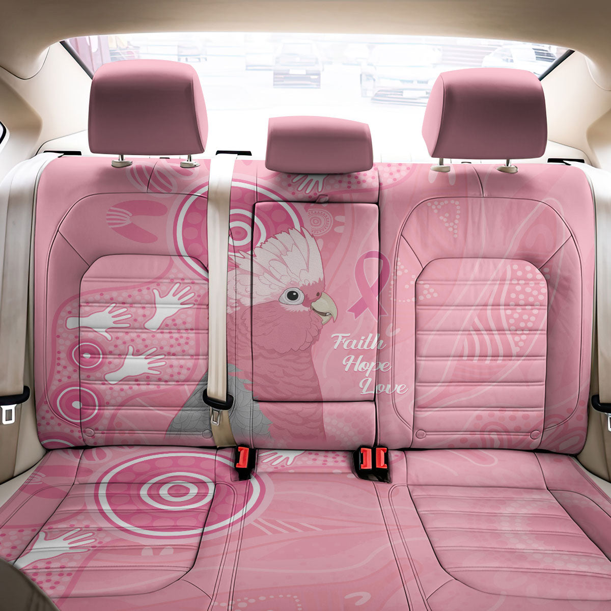 Australia Breast Cancer Support Back Car Seat Cover Galah Faith Hope Love Pink Month