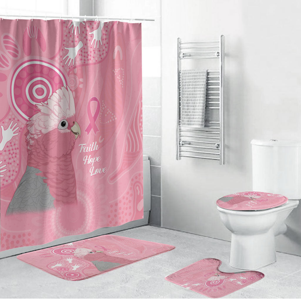 Australia Breast Cancer Support Bathroom Set Galah Faith Hope Love Pink Month