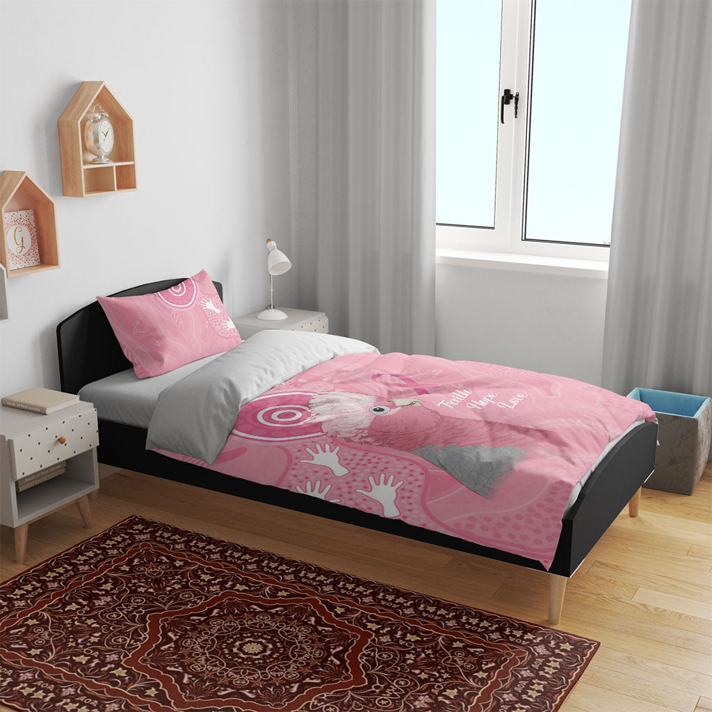 Australia Breast Cancer Support Bedding Set Galah Faith Hope Love Pink Month