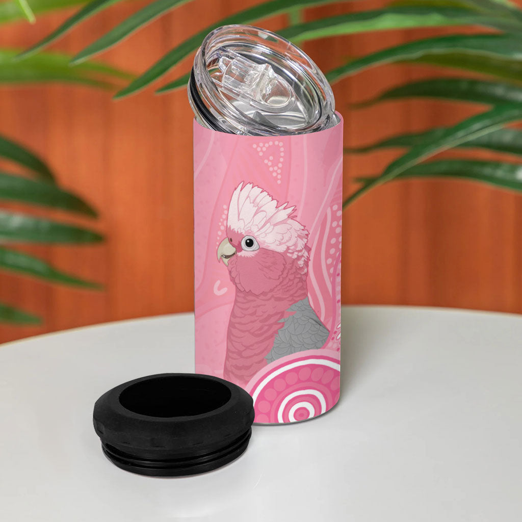 Australia Breast Cancer Support 4 in 1 Can Cooler Tumbler Galah Faith Hope Love Pink Month