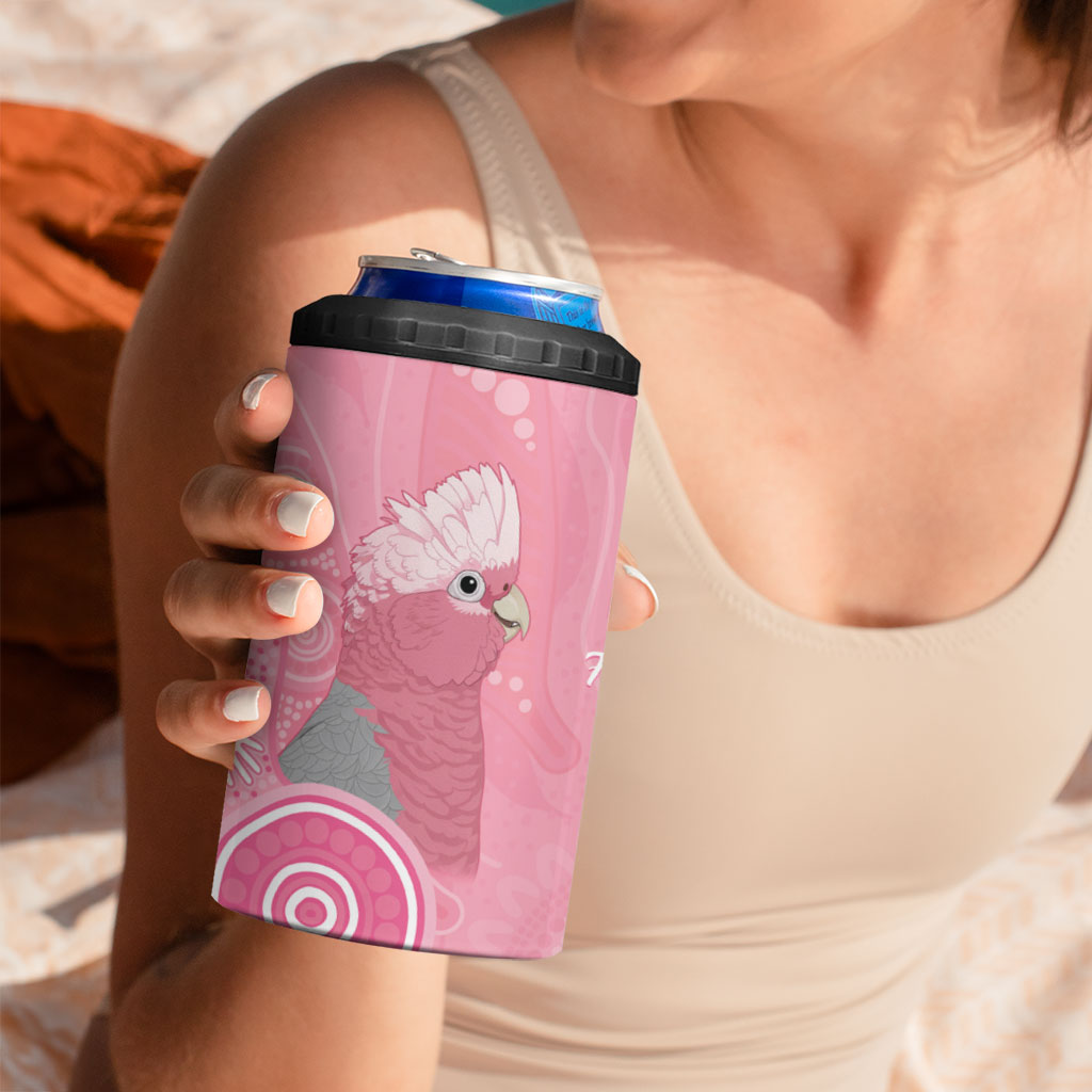 Australia Breast Cancer Support 4 in 1 Can Cooler Tumbler Galah Faith Hope Love Pink Month