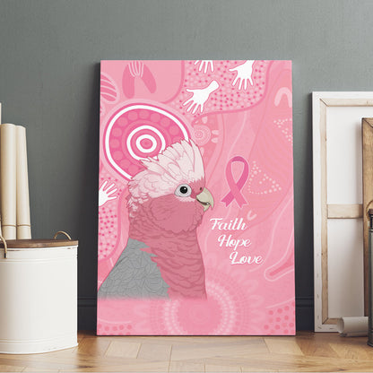 Australia Breast Cancer Support Canvas Wall Art Galah Faith Hope Love Pink Month