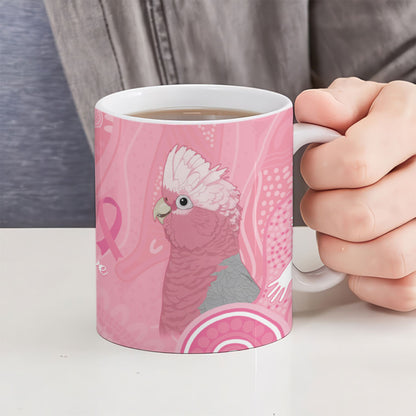 Australia Breast Cancer Support Ceramic Mug Galah Faith Hope Love Pink Month