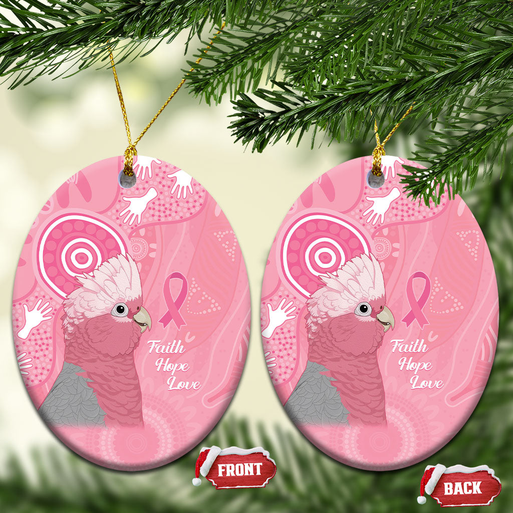 Australia Breast Cancer Support Ceramic Ornament Galah Faith Hope Love Pink Month