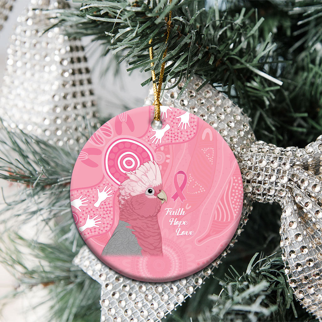 Australia Breast Cancer Support Ceramic Ornament Galah Faith Hope Love Pink Month