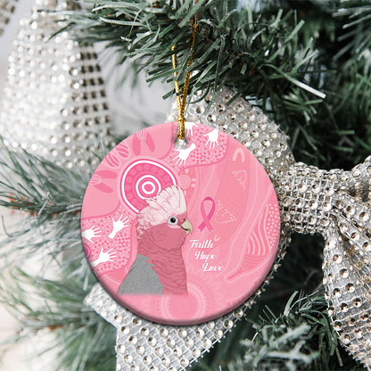 Australia Breast Cancer Support Ceramic Ornament Galah Faith Hope Love Pink Month