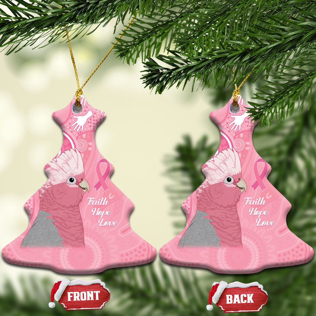 Australia Breast Cancer Support Ceramic Ornament Galah Faith Hope Love Pink Month