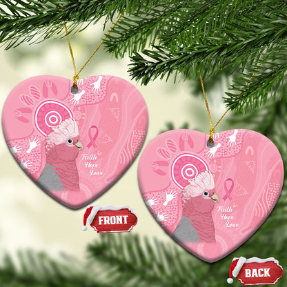 Australia Breast Cancer Support Ceramic Ornament Galah Faith Hope Love Pink Month