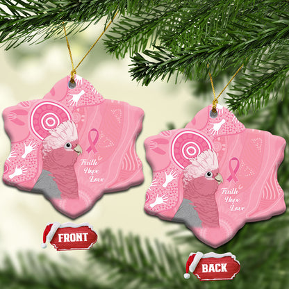 Australia Breast Cancer Support Ceramic Ornament Galah Faith Hope Love Pink Month