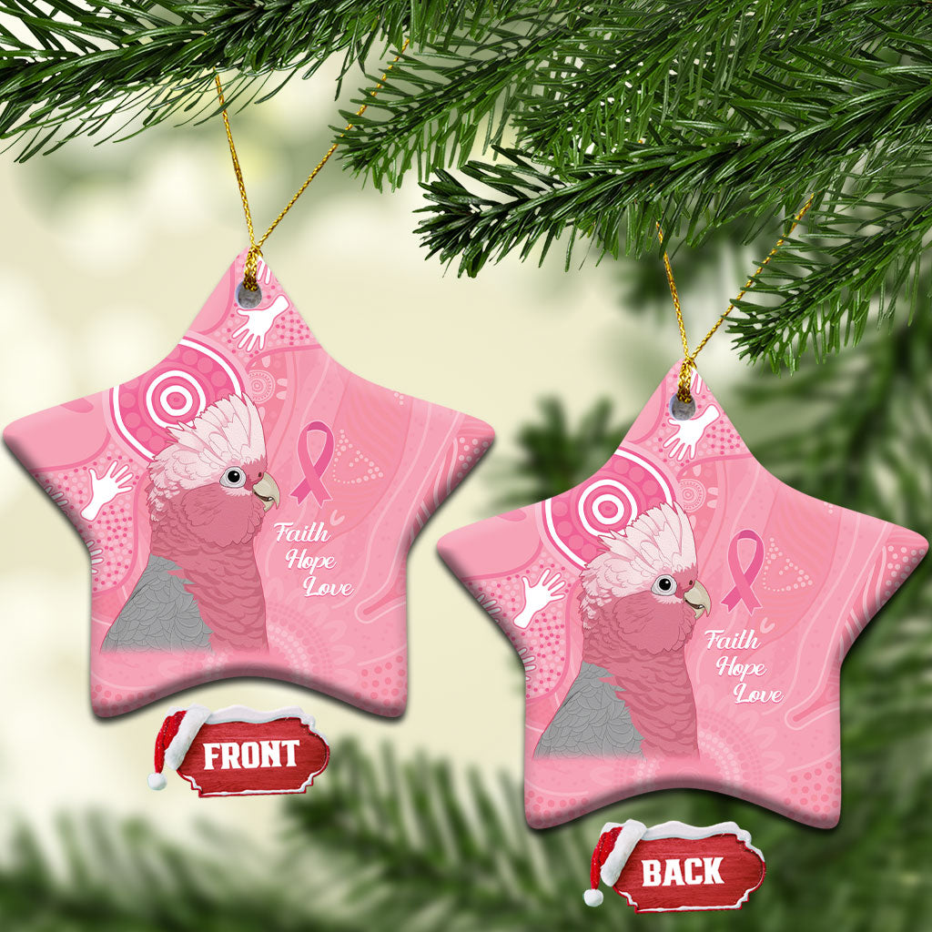 Australia Breast Cancer Support Ceramic Ornament Galah Faith Hope Love Pink Month