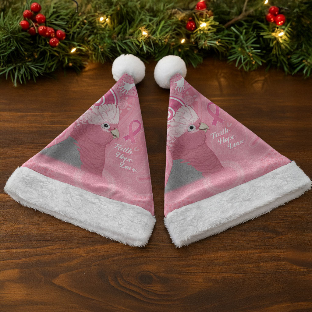 Australia Breast Cancer Support Christmas Santa Hat Galah Faith Hope Love Pink Month