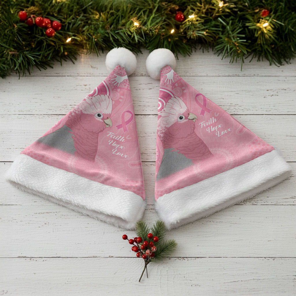 Australia Breast Cancer Support Christmas Santa Hat Galah Faith Hope Love Pink Month