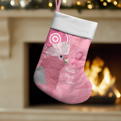Australia Breast Cancer Support Christmas Stocking Galah Faith Hope Love Pink Month