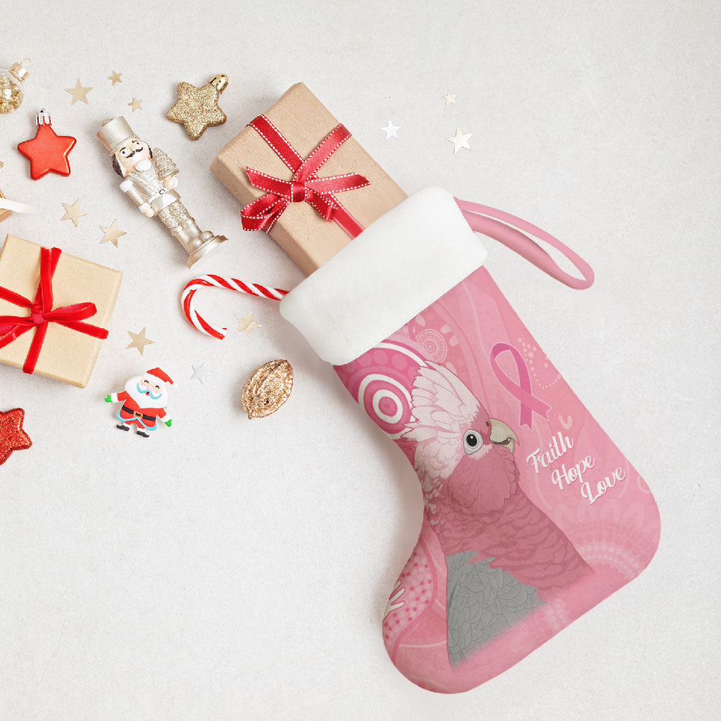 Australia Breast Cancer Support Christmas Stocking Galah Faith Hope Love Pink Month