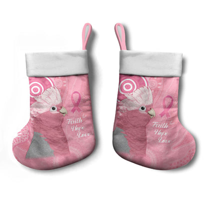 Australia Breast Cancer Support Christmas Stocking Galah Faith Hope Love Pink Month