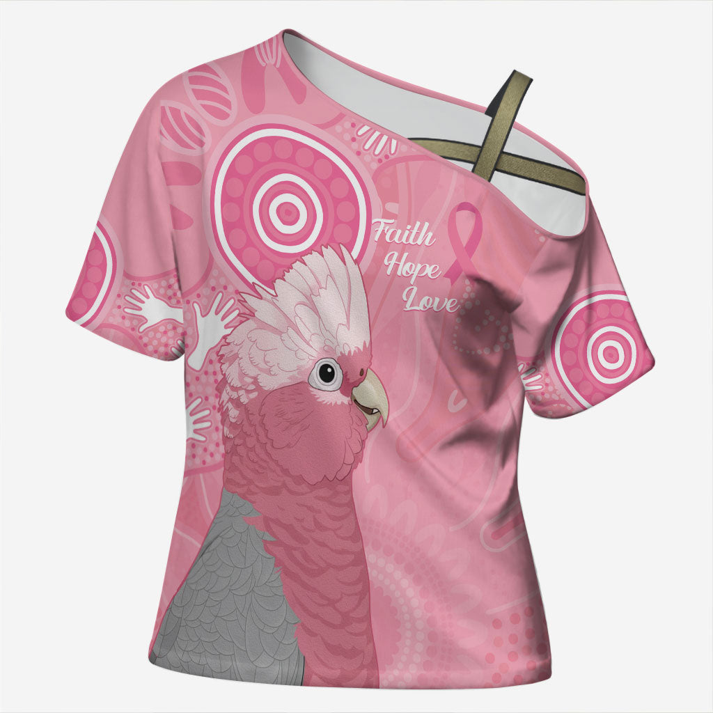 Australia Breast Cancer Support Cross Shoulder Shirt Galah Faith Hope Love Pink Month