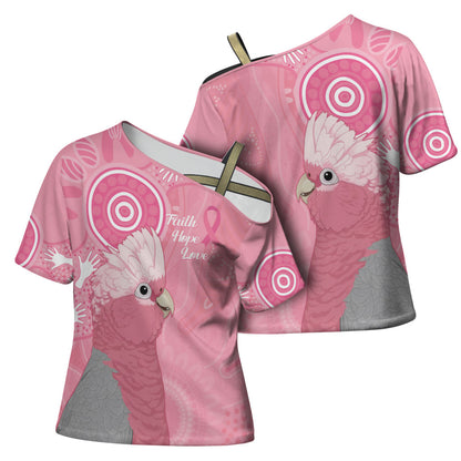 Australia Breast Cancer Support Cross Shoulder Shirt Galah Faith Hope Love Pink Month
