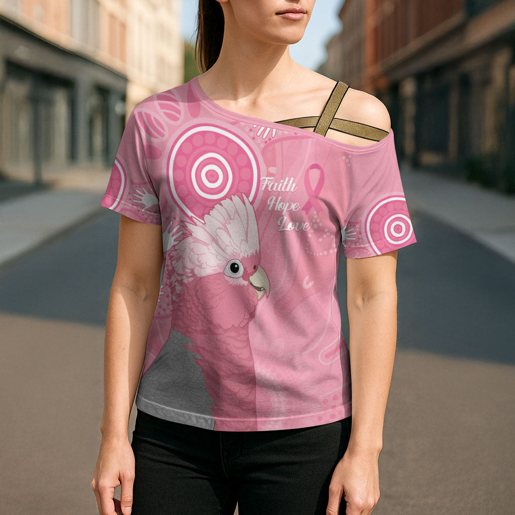 Australia Breast Cancer Support Cross Shoulder Shirt Galah Faith Hope Love Pink Month