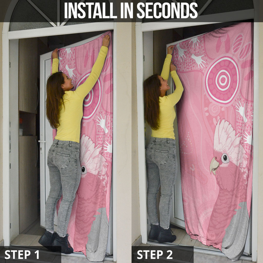 Australia Breast Cancer Support Door Cover Galah Faith Hope Love Pink Month