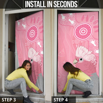 Australia Breast Cancer Support Door Cover Galah Faith Hope Love Pink Month