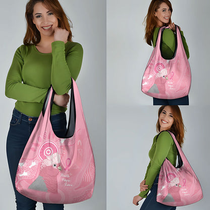 Australia Breast Cancer Support Grocery Bag Galah Faith Hope Love Pink Month
