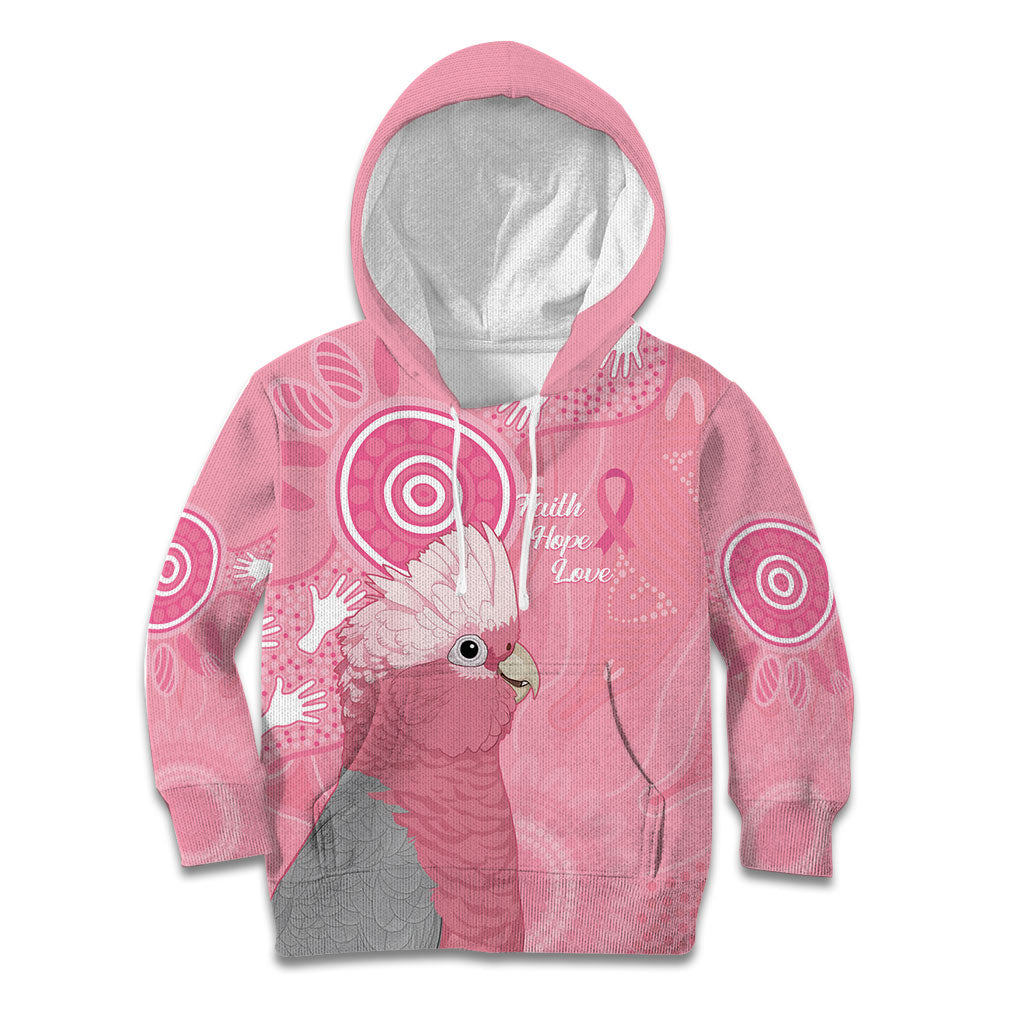 Australia Breast Cancer Support Kid Hoodie Galah Faith Hope Love Pink Month