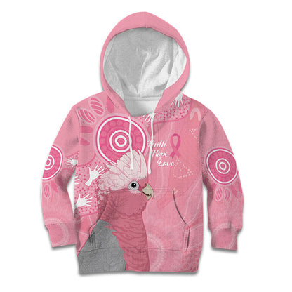 Australia Breast Cancer Support Kid Hoodie Galah Faith Hope Love Pink Month