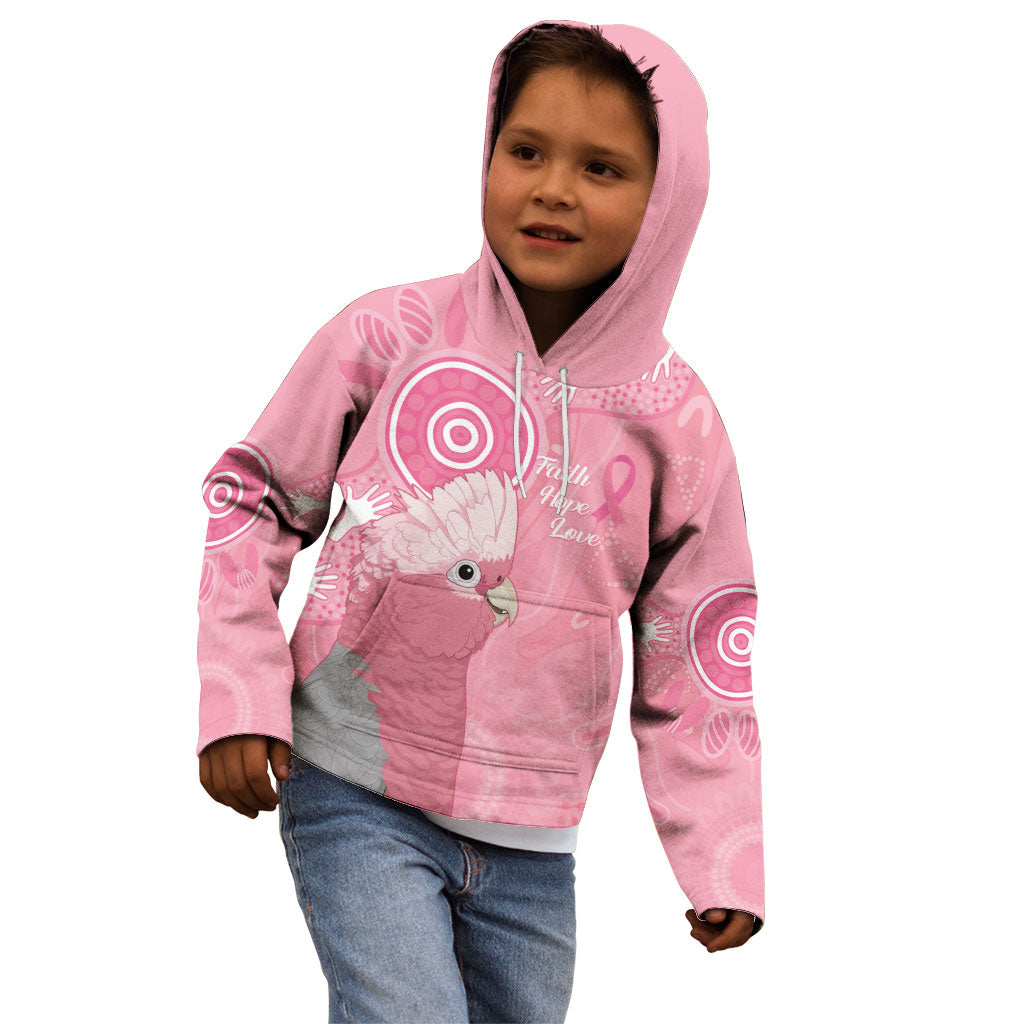 Australia Breast Cancer Support Kid Hoodie Galah Faith Hope Love Pink Month