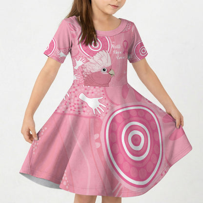 Australia Breast Cancer Support Kid Short Sleeve Dress Galah Faith Hope Love Pink Month